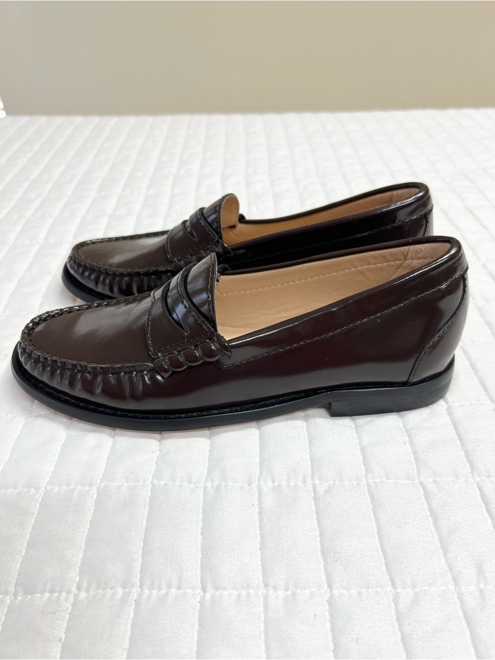 J. Crew New Winona penny loafers Italian spazzolato leather Cocoa Berry Size 5 - Picture 7 of 11
